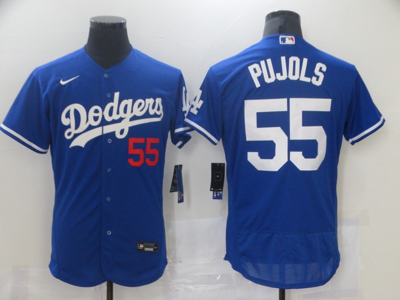 Men Los Angeles Dodgers #55 Pujols Blue Elite 2021 Nike MLB Jersey->los angeles dodgers->MLB Jersey